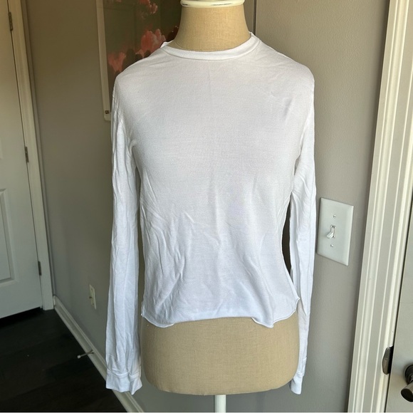 TALENTLESS Tops - Talentless Cropped White Long Sleeve Tee | Size M | Streetwear Capsule Style